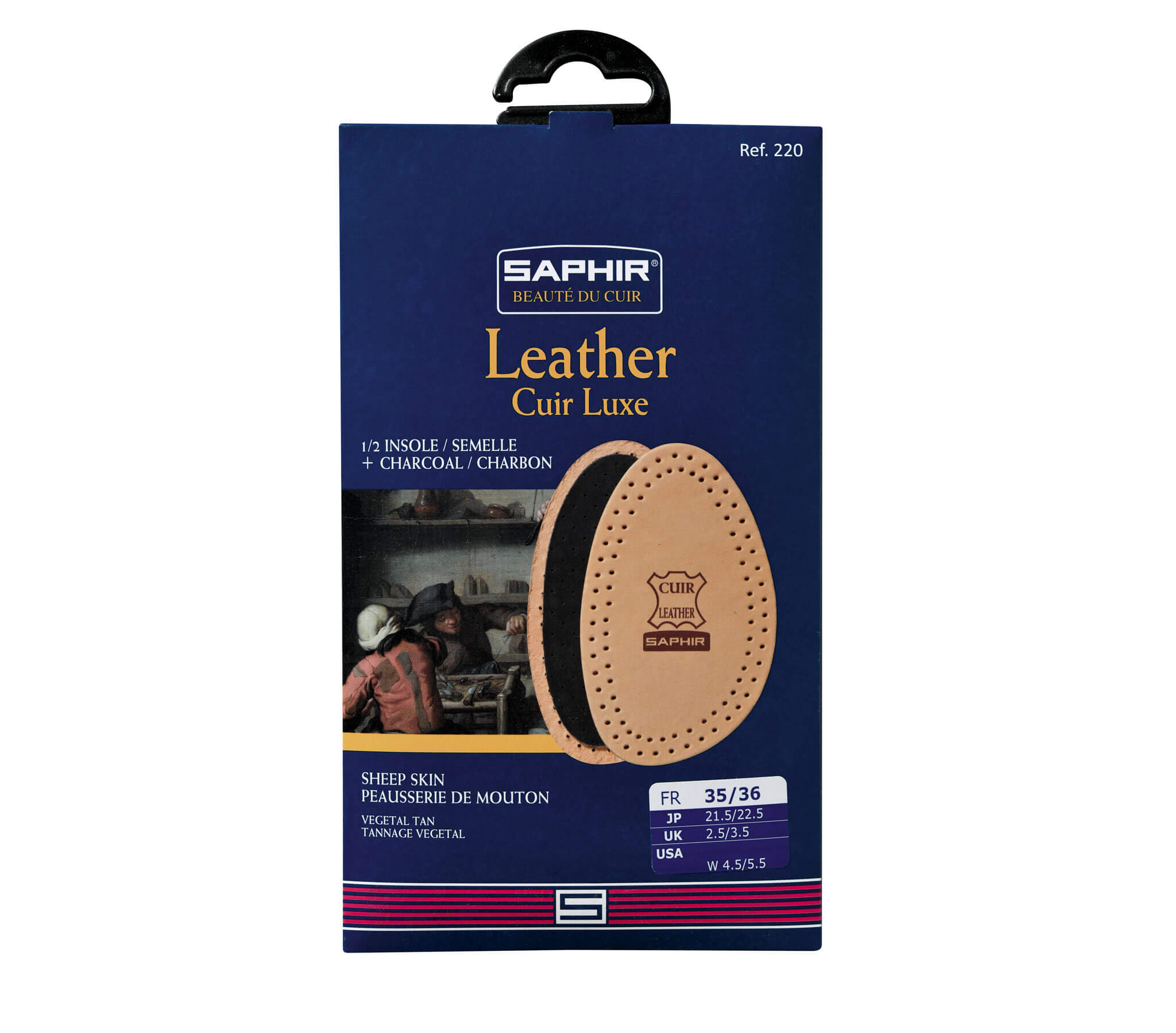 Leather & Charcoal Half Insoles